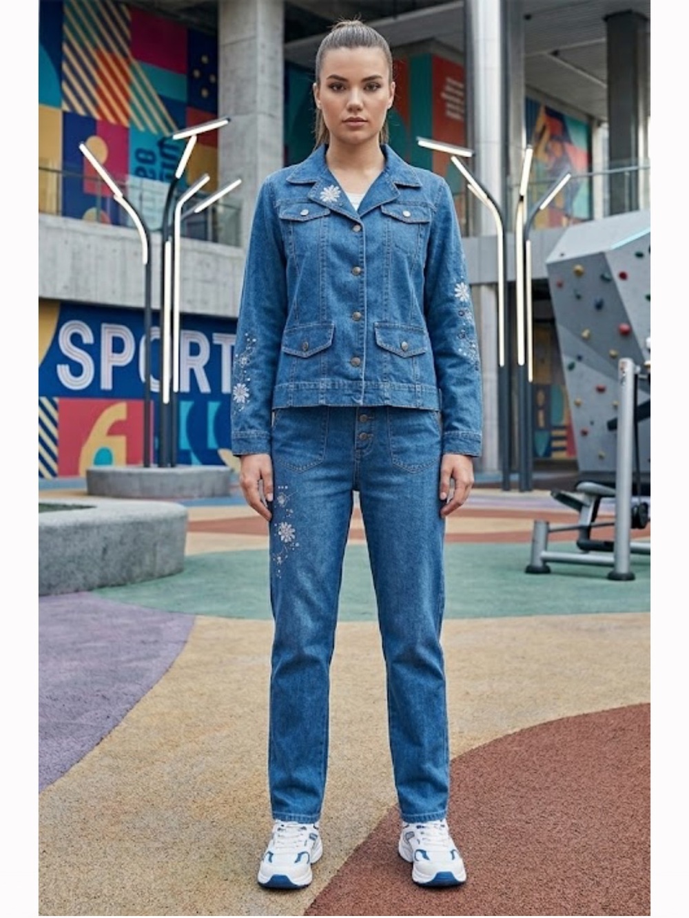 🔴Denim Pants Set